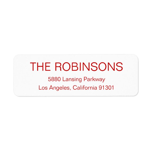 Modern Minimalist Address Label (Front)