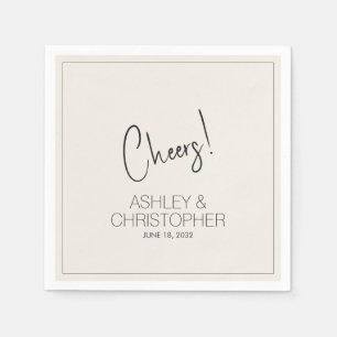 Modern Minimalist Alabaster Wedding Napkin