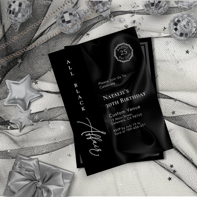 Modern Minimalist All Black Attire Formal Affair Invitation (Modern Minimalist All Black Attire Formal Affair Invitation)