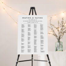 Modern Minimalist Alphabetical Order Seating Chart