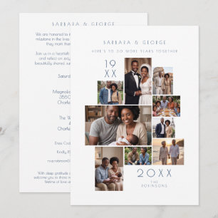 Modern Minimalist Anniversary Timeline MH26 Invitation