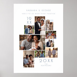 Modern Minimalist Anniversary Timeline MH26 Poster