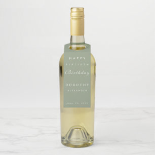 Modern Minimalist ANY Milestone Adult Birthday Bottle Tag