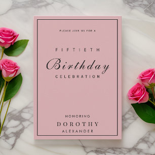 Modern Minimalist ANY Milestone Adult Birthday Invitation