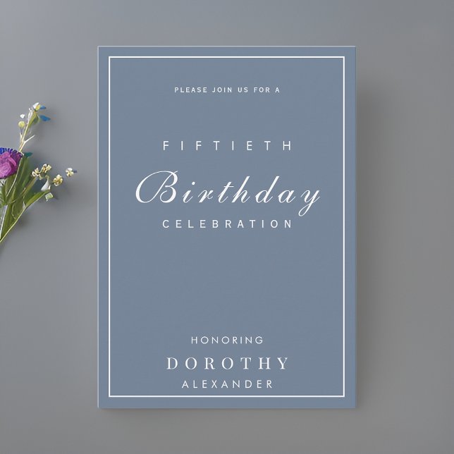 Modern Minimalist ANY Milestone Adult Birthday Invitation (Creator Uploaded)