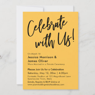 Modern Minimalist Apricot Celebrate with Us! Invitation