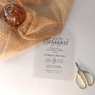 Modern Minimalist Arch Engagement Party Acrylic Invitations