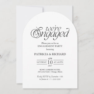 Modern Minimalist Arch Engagement Party Invitation