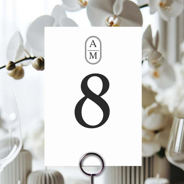 Modern Minimalist Arch initials Wedding  Table Number (Creator Uploaded)
