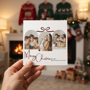 Modern Minimalist Arch Photo Family Christmas Holiday Card