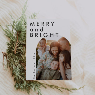 Modern Minimalist Arch Photo Family Holiday Card