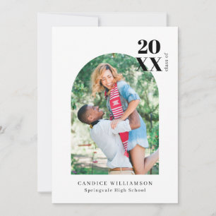 Modern Minimalist Arch Photo Graduation Party  Invitation