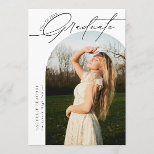 Modern Minimalist Arch Photo Graduation Party Invitation