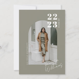 Modern Minimalist Arch Photo Graduation Party Invitation