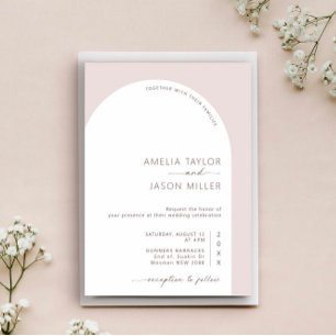 Modern minimalist arch photo wedding invitation