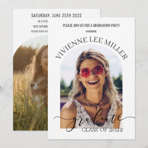Modern Minimalist Arch Photos Pictures Graduation  Invitation