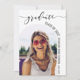 Modern Minimalist Arch Photos Pictures Graduation  Invitation