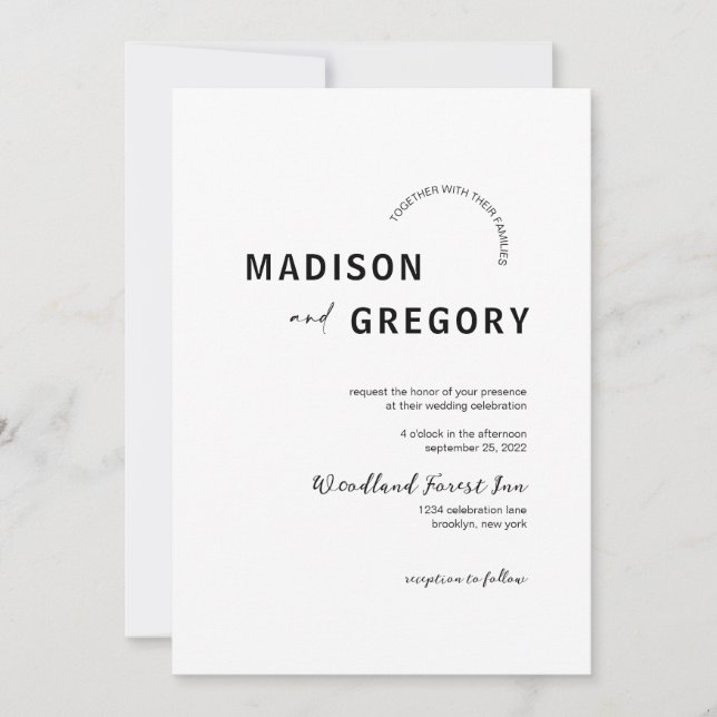 Modern Minimalist Arch Wedding Invitation (Front)