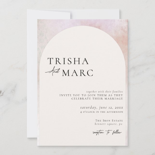 Modern Minimalist Arch Wedding  Invitation (Front)