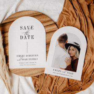 Modern Minimalist Arched Save The Date Invitation