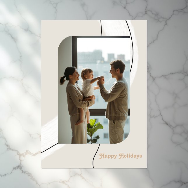 Modern Minimalist Arches Holiday Photo Collage Card (Modern Minimalist Arches Holiday Photo Collage)