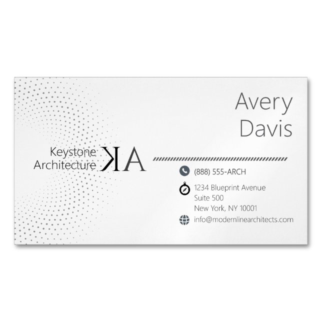 Modern Minimalist Architect Business Card Magnet (Front)
