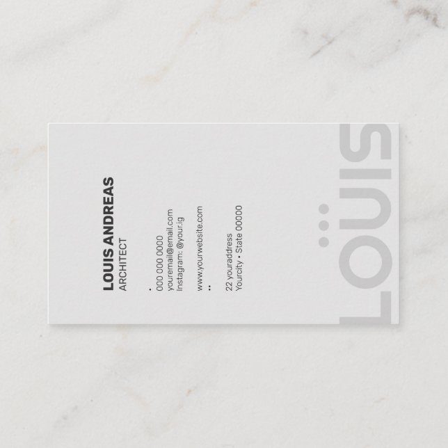 Modern Minimalist Architect Contractor Designer Bu Business Card (Back)