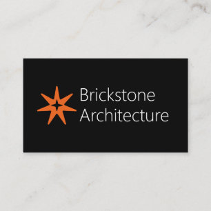 Modern Minimalist Architecture Bold Black & Orange Business Card