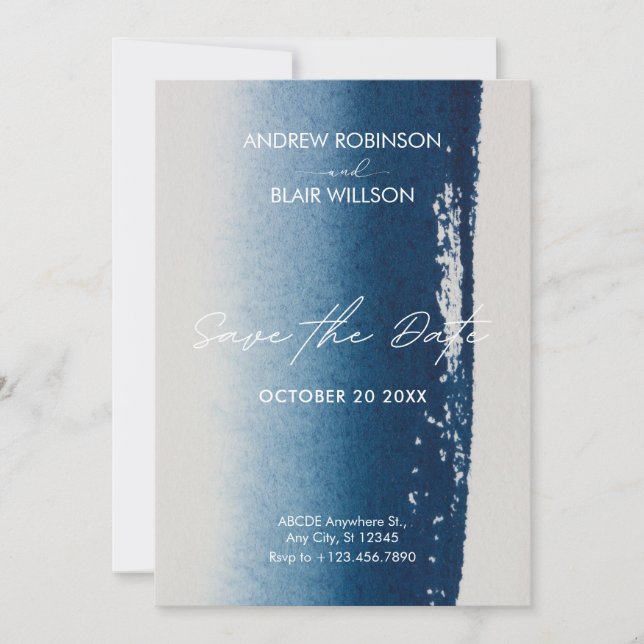 Modern minimalist art wedding  invitation (Front)
