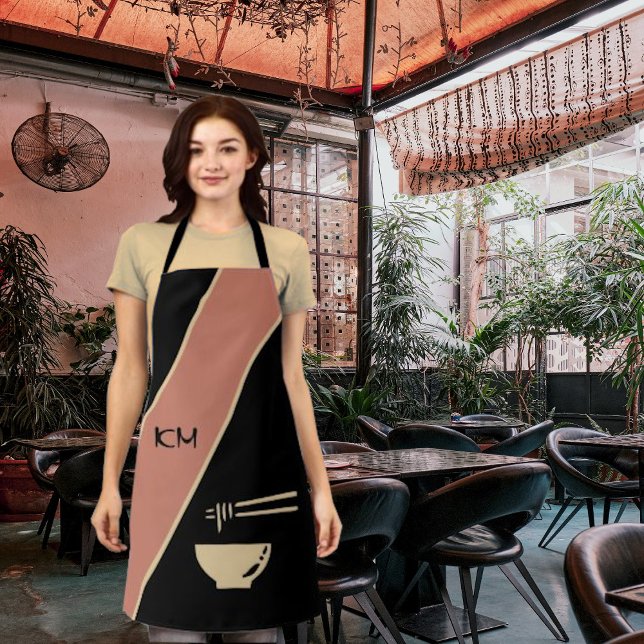 Modern Minimalist Asian Style Black Apron (Creator Uploaded)