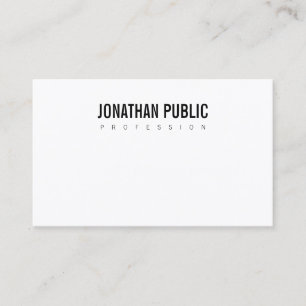 Modern Minimalist B&W Design Professional Plain Business Card