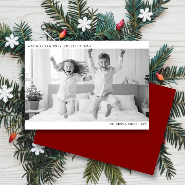 Modern Minimalist B&W Photo Holiday Card (Creator Uploaded)