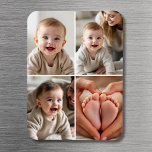 Modern Minimalist Baby 4 Photo Collage Magnet<br><div class="desc">Celebrate your little one’s most precious moments with this Modern Minimalist Baby 4-Photo Collage Magnet. Designed with a clean and timeless layout, this custom magnet showcases four of your favourite baby photos with simple, stylish elegance. Add a name, birth date, or a short message to personalise your keepsake. Printed in...</div>
