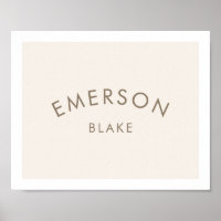 Modern Minimalist Baby Name Nursery Kids Room