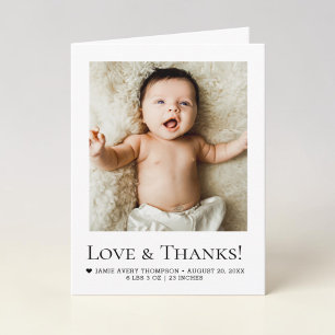 Modern Minimalist Baby Photo Birth Announcement 