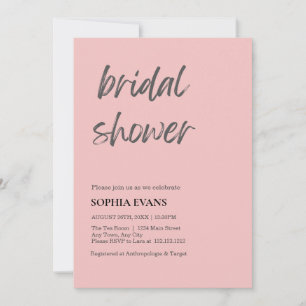 Modern Minimalist Baby Pink Bridal Shower Invitation