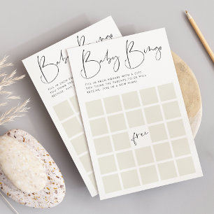 Modern Minimalist Baby Shower Bingo Game