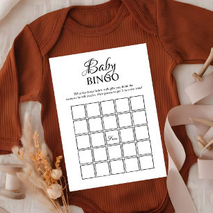 Modern Minimalist Baby shower bingo Game Card