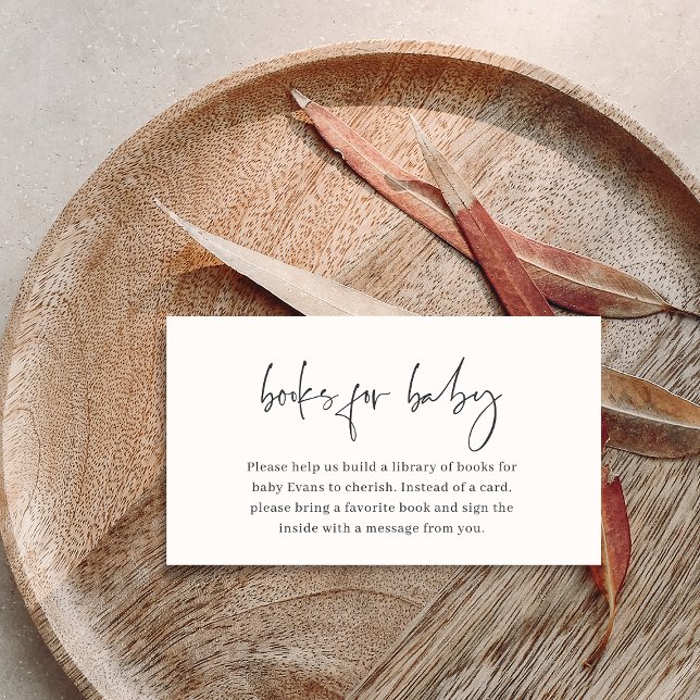 Modern Minimalist Baby Shower Book Request Enclosure Card (Creator Uploaded)