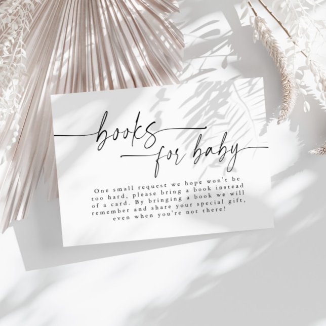 Modern Minimalist Baby Shower Books For Baby Enclosure Card (Creator Uploaded)