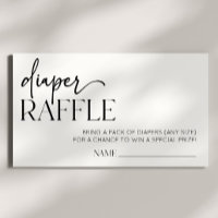 Modern Minimalist Baby Shower Diaper Raffle