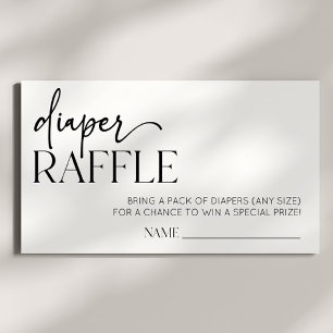 Modern Minimalist Baby Shower Diaper Raffle Enclosure Card