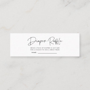 Modern minimalist baby shower diaper raffle ticket