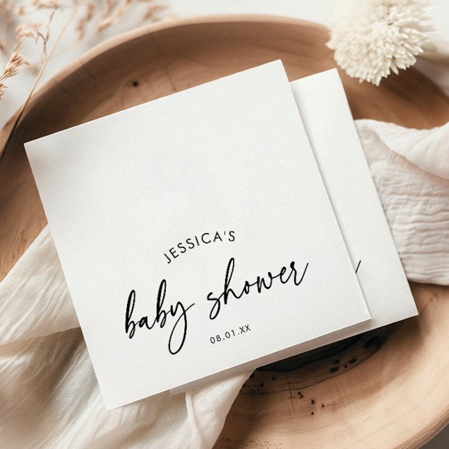 Modern Minimalist Baby Shower Napkin (Creator Uploaded)