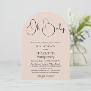 Modern Minimalist Baby Shower   Powder Blush Invitation