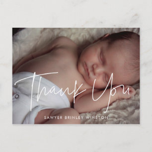 Modern minimalist Baby shower thank you Postcard