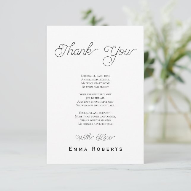 Modern Minimalist Baby Thank You Card (Standing Front)