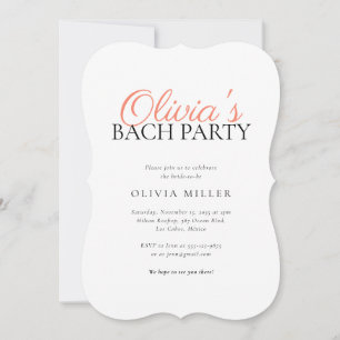 Modern Minimalist Bachelorette Party Invitation