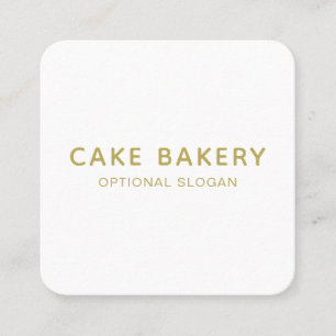 Modern Minimalist Bakery Business Card Gold White