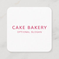 Modern Minimalist Bakery Business Card Pink White